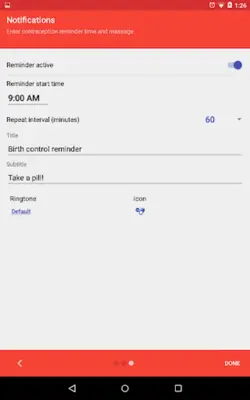 Birth Control Pill Reminder android App screenshot 1